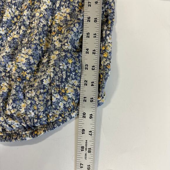 American Eagle Crop Floral Long Sleeve Medium Off Shoulder Festival Boho - Picture 7 of 7